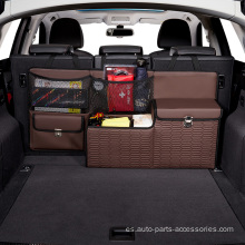 Organizador de caja de almacenamiento de autos SUV de cuero de alta calidad